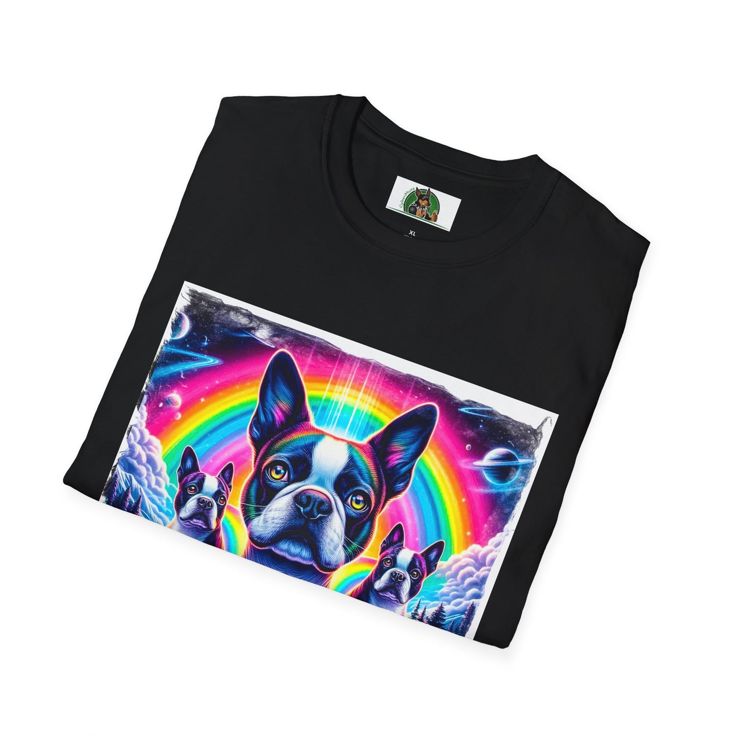 Boston Terriers Rainbow Bridge T-Shirt T-Shirt Printify