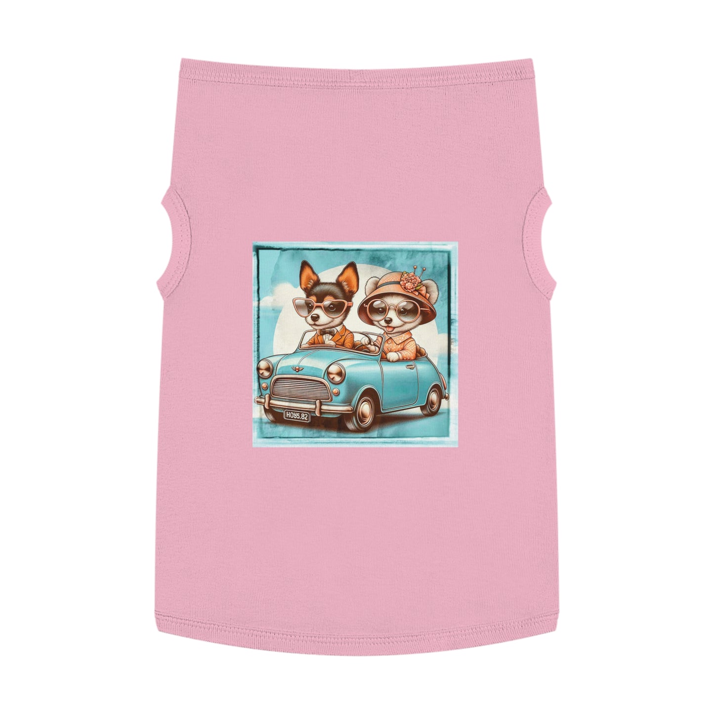 Wacky Pet Tank Top Rat Terrier couple driving Pets Printify XL Pink