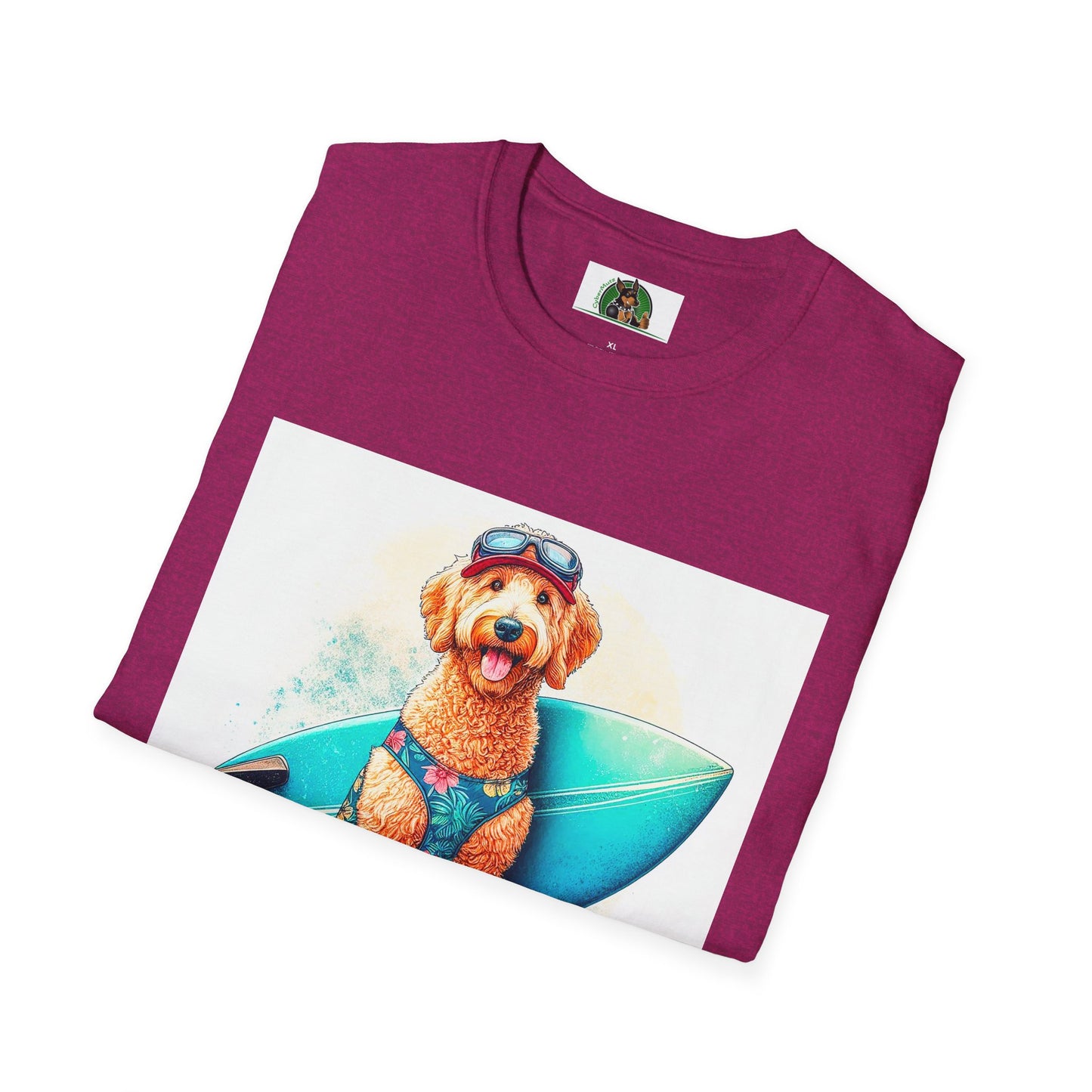 Golden Doodle surfer dude t shirt