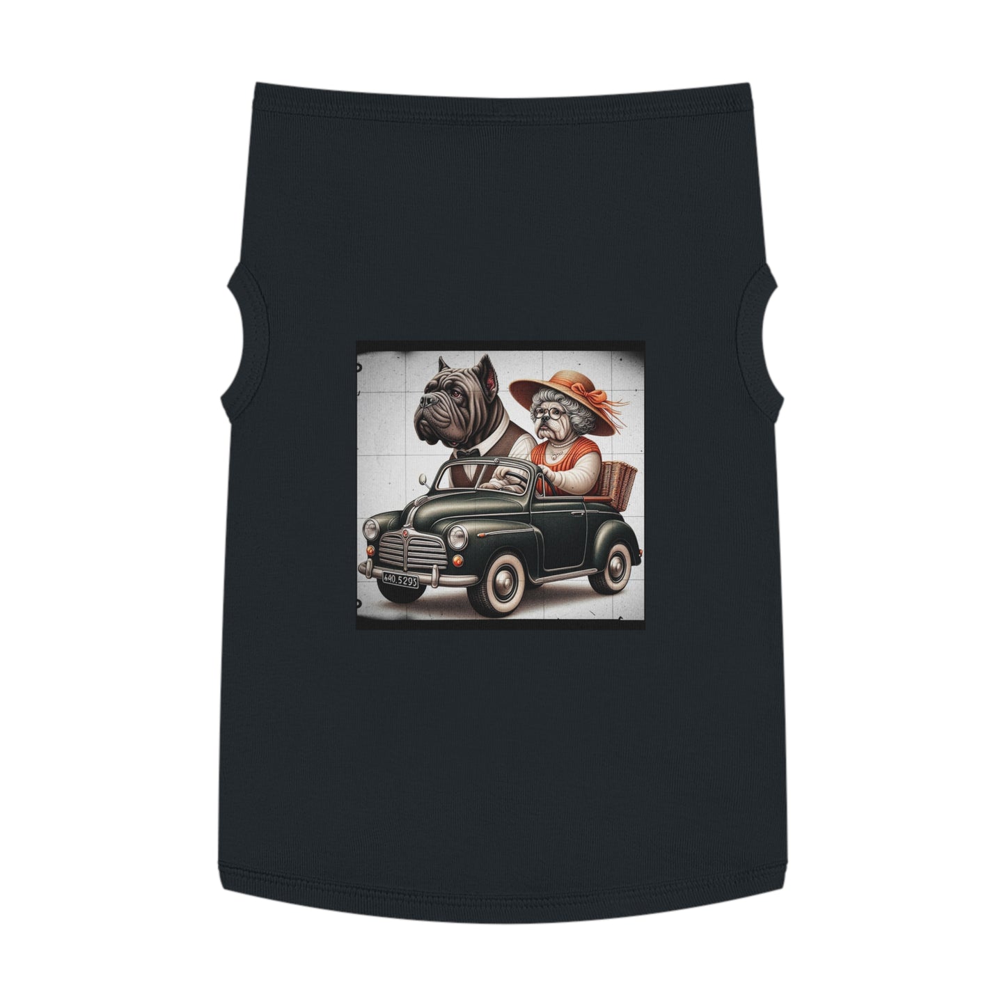 Wacky Pet Tank Top Cane Corso Dog Couple In Car Pets Printify XL Black