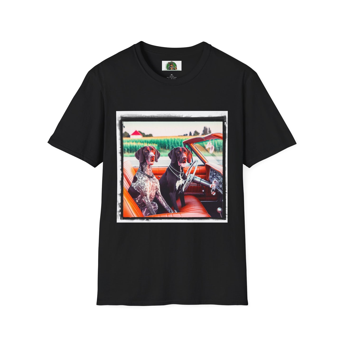 Wacky German Shorthaired Pointer friends driving t shirt T-Shirt Printify XS Black