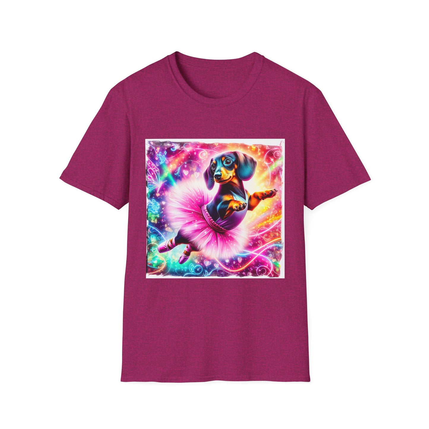 Dachshund pretty ballerina t shirt T-Shirt Printify S Antique Heliconia
