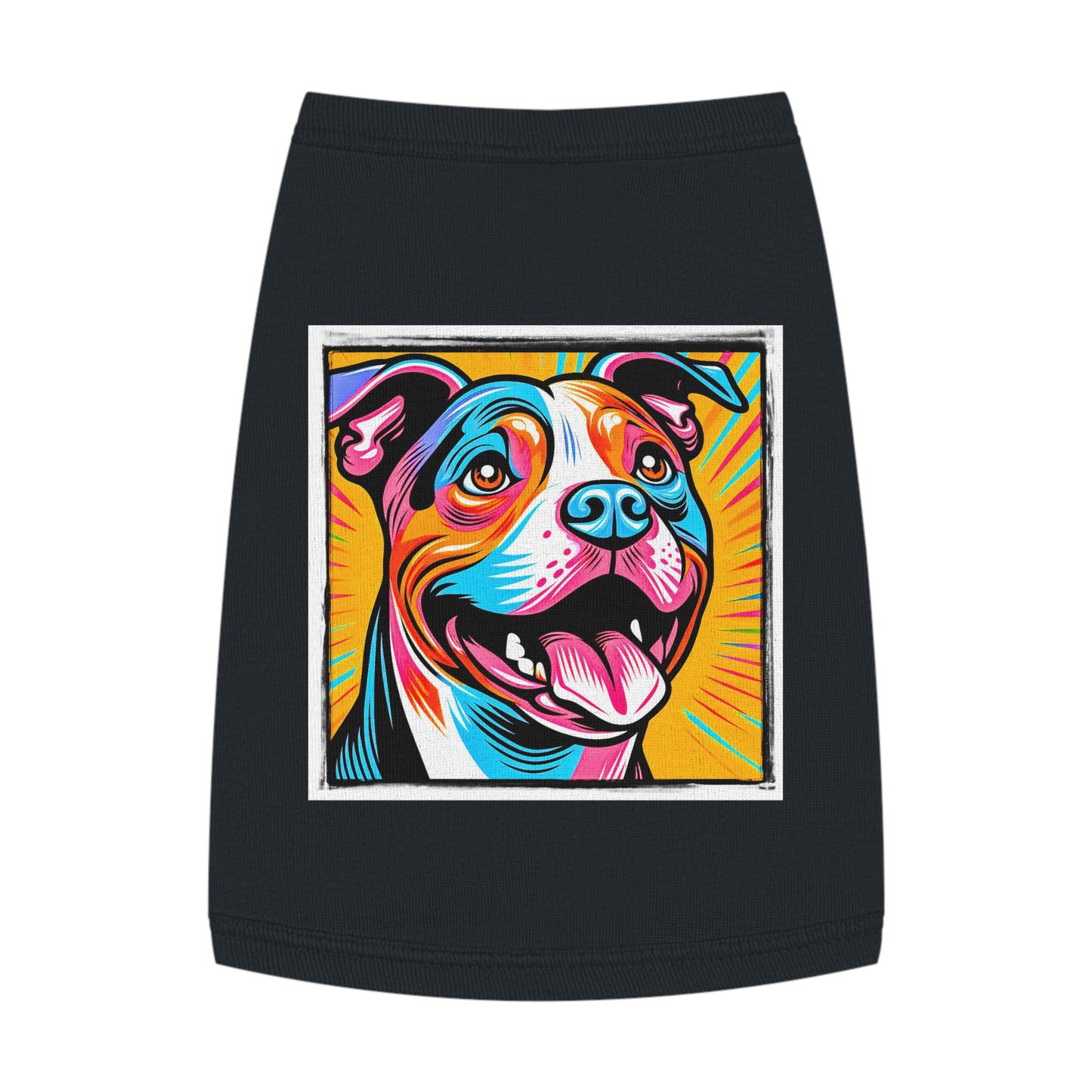 Pet Tank Top Pit Bull handsome fellow Pets Printify M Black