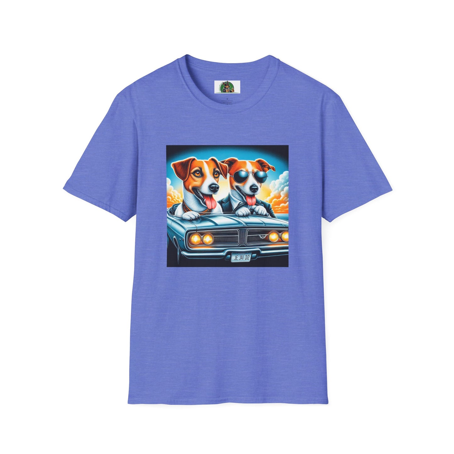 Wacky Jack Russell Father And Son Driving T-Shirt Printify S Heather Royal