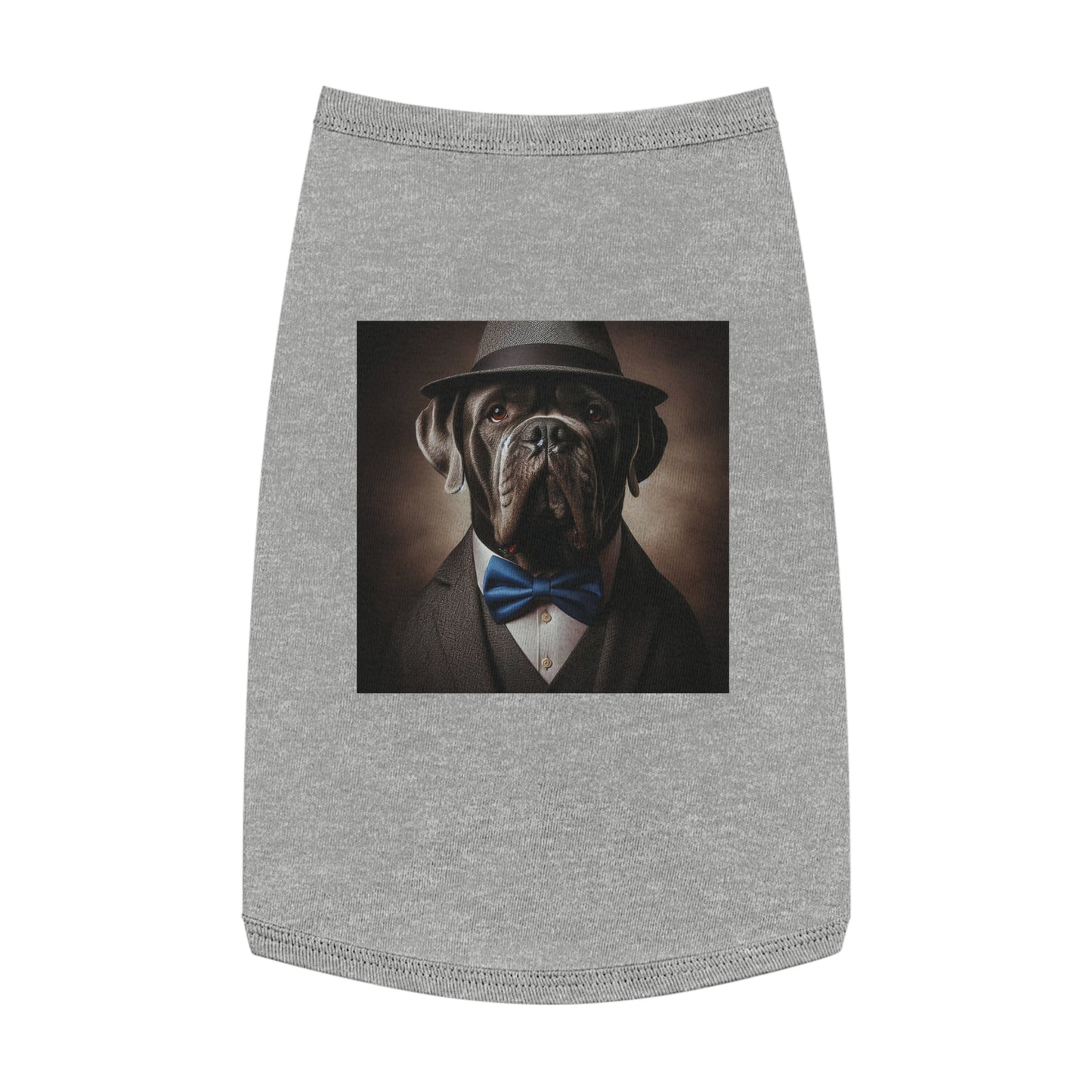 Pet Tank Top Cane Corso Suit And Fedora Hat Pets Printify L Heather