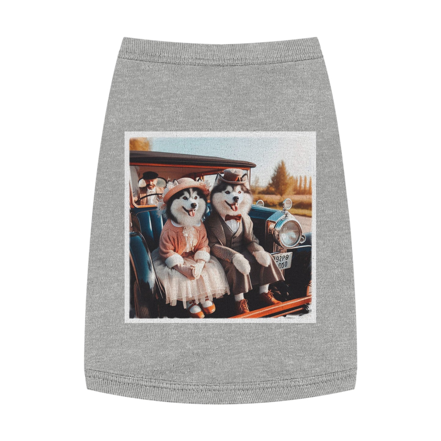 Pet Tank Top Husky couple in church Pets Printify M Heather