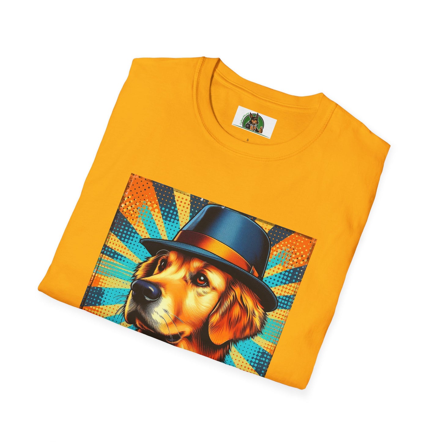 Golden Retriever fun top hat shirt