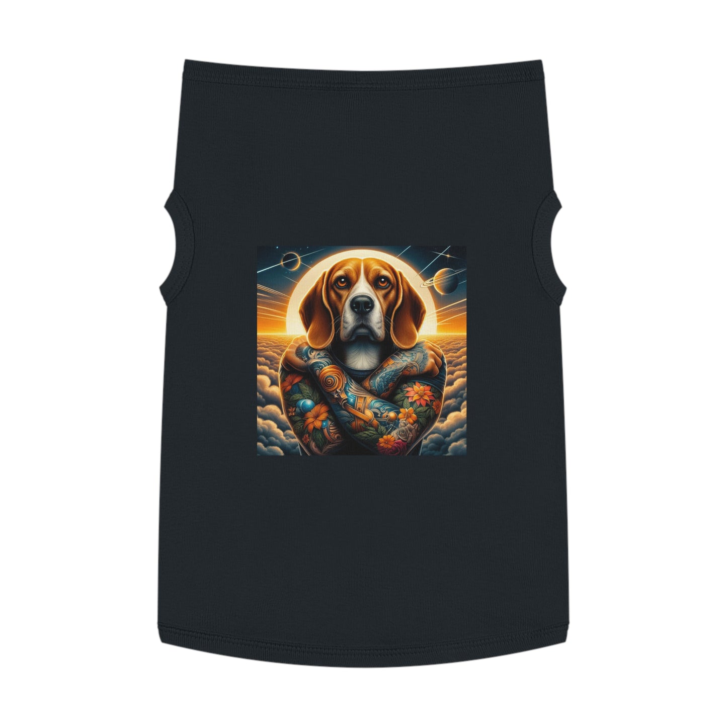 Dog Tank Top Beagle Tattooed Pets Printify XL Black