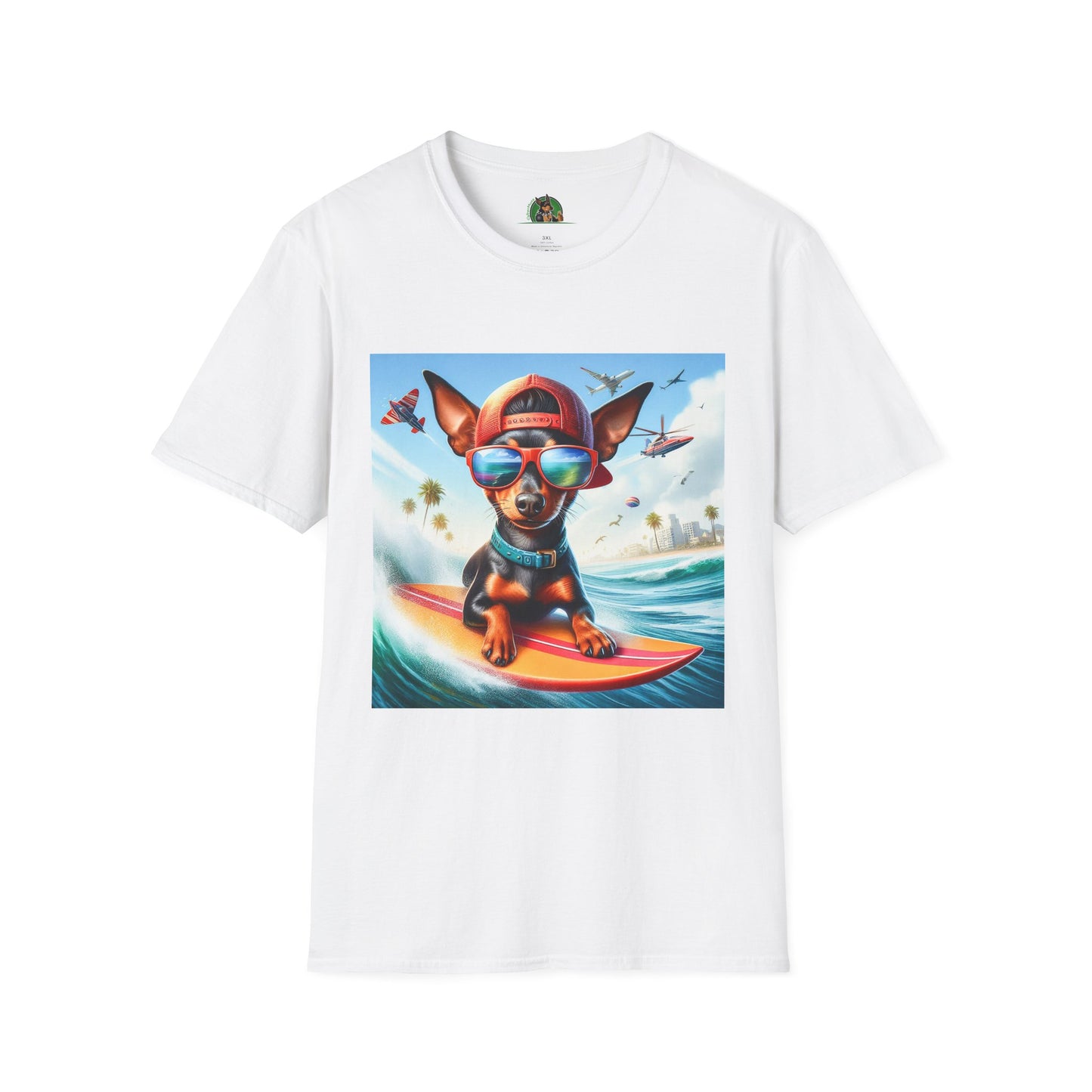 Min Pin T-Shirt tiny surfer T-Shirt Printify XS White