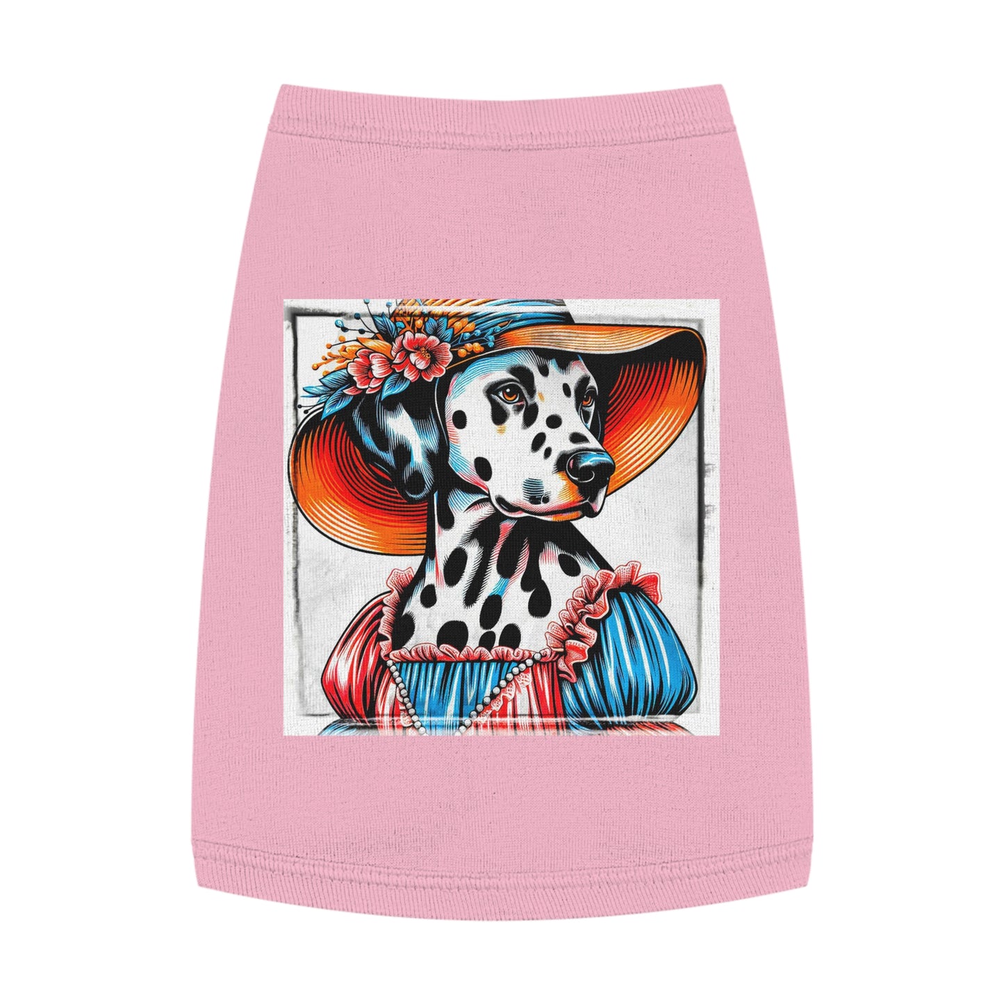 Pet Tank Top Dalmatian dress up t shirt Pets Printify M Pink