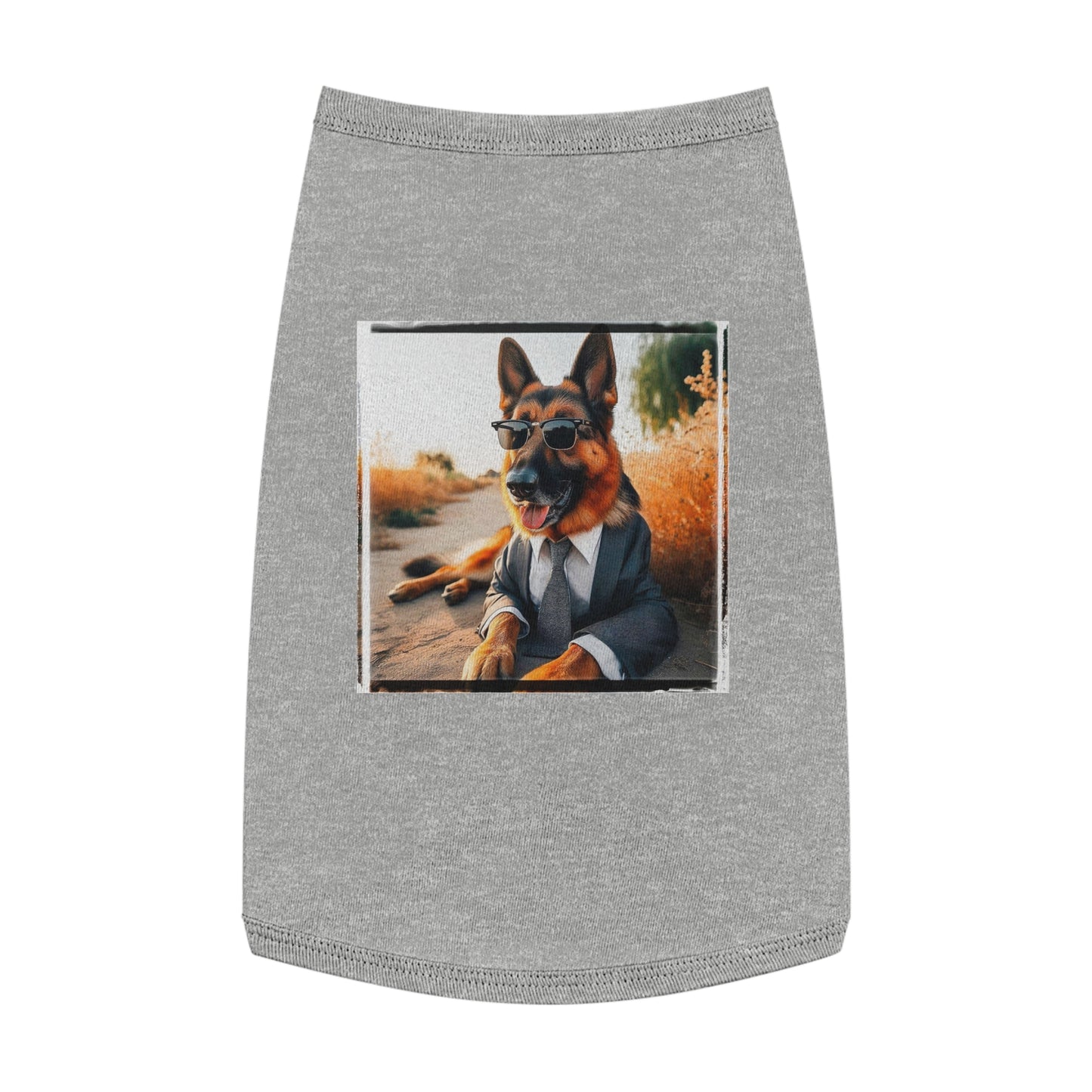 German Shepherd beach babe shirt Pets Printify L Heather