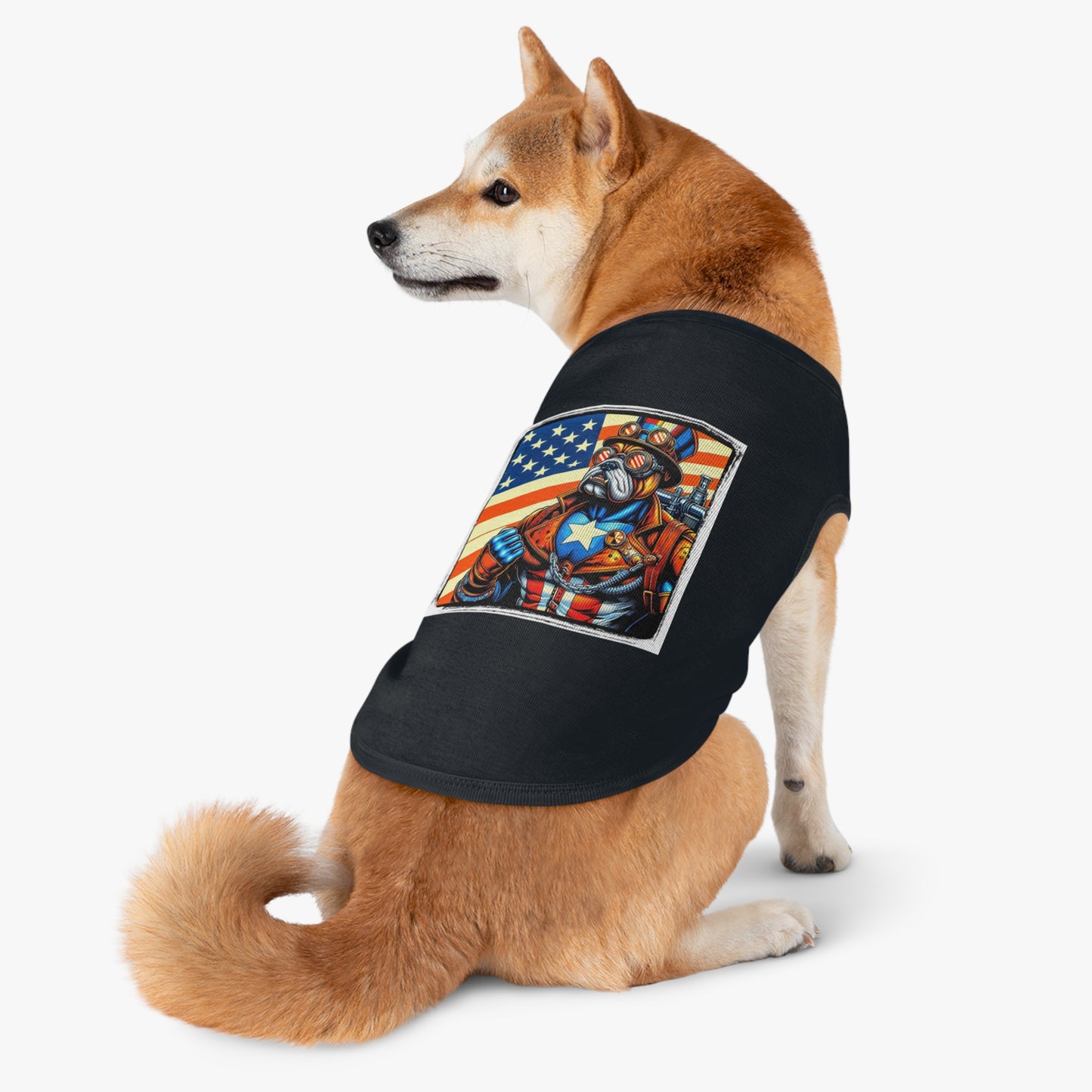 Pet Tank Top Bulldog American steampunk t shirt Pets Printify