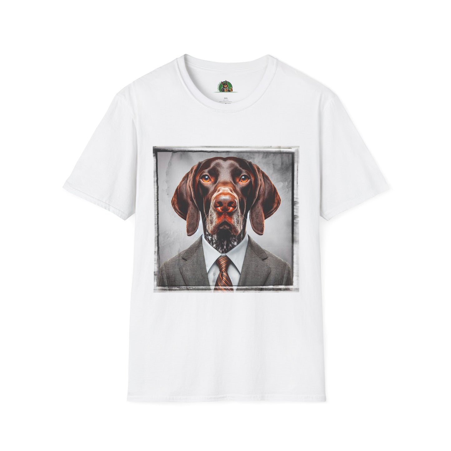 German Shorthaired Pointer business man t shirt T-Shirt Printify XS White