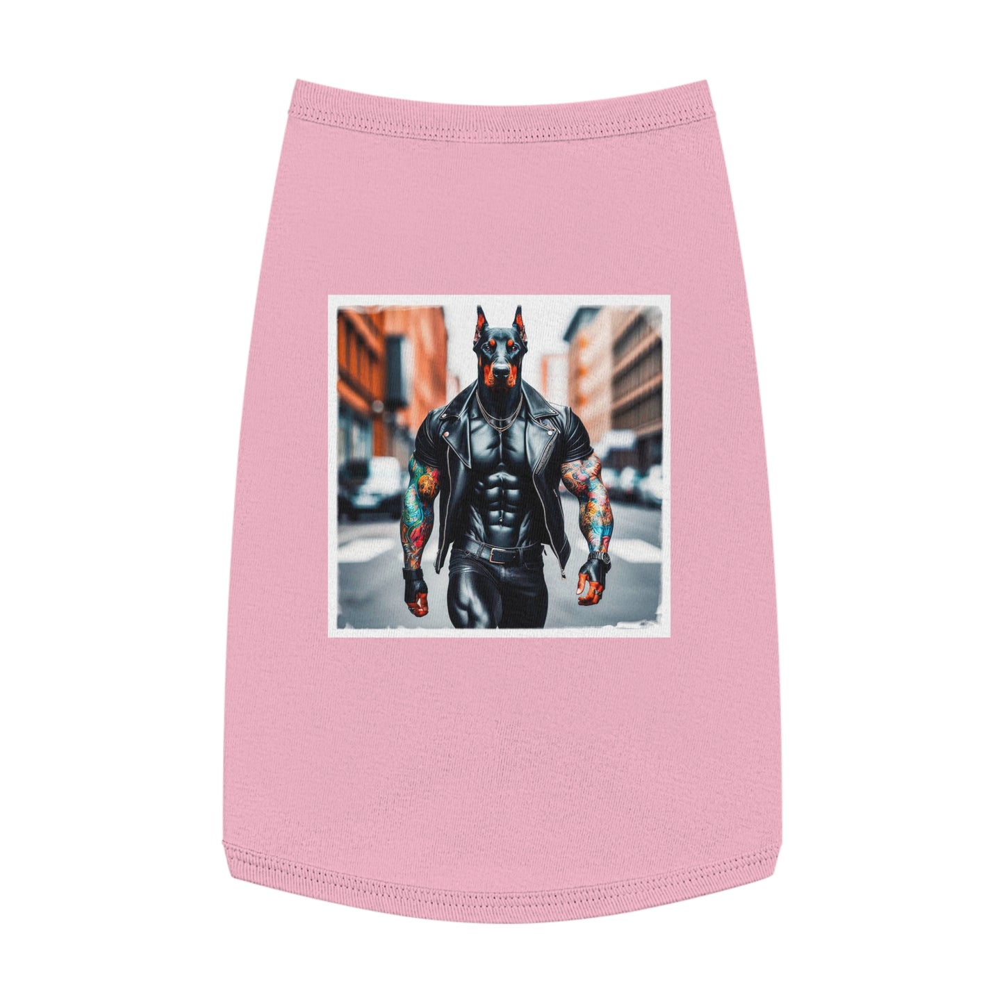Pet Tank Top Doberman tough in black t shirt Pets Printify L Pink