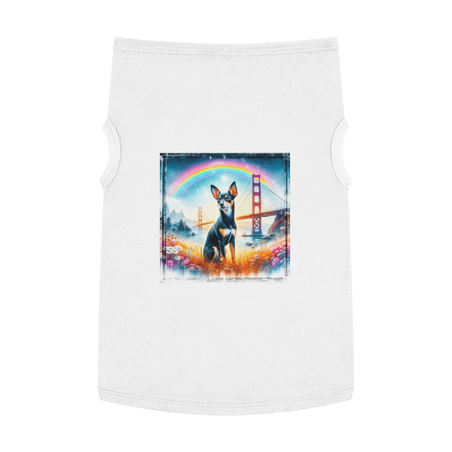 Pet Tank Top Rat Terrier rainbow bridge Pets Printify XL White