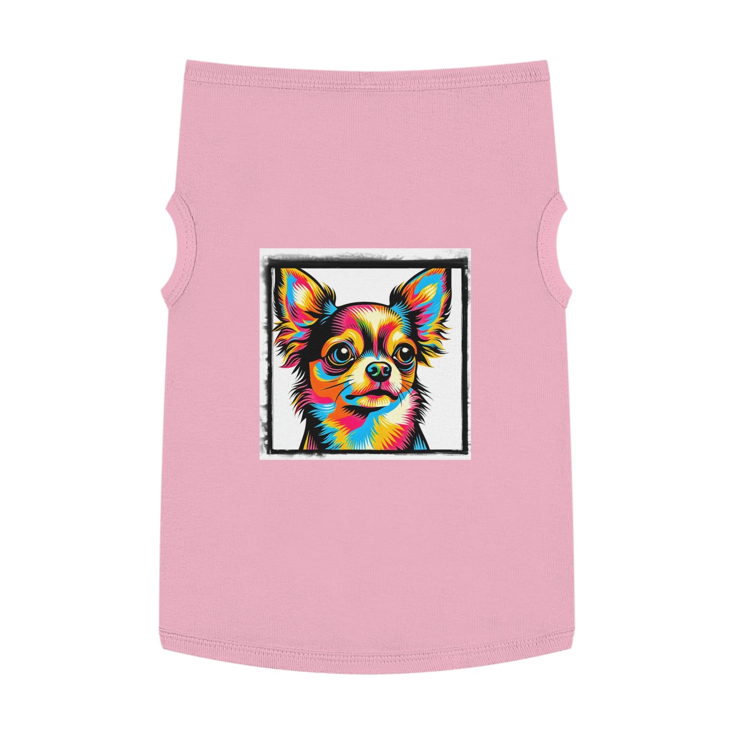 Pet Tank Top Chihuahua colorful portrait t shirt Pets Printify XL Pink