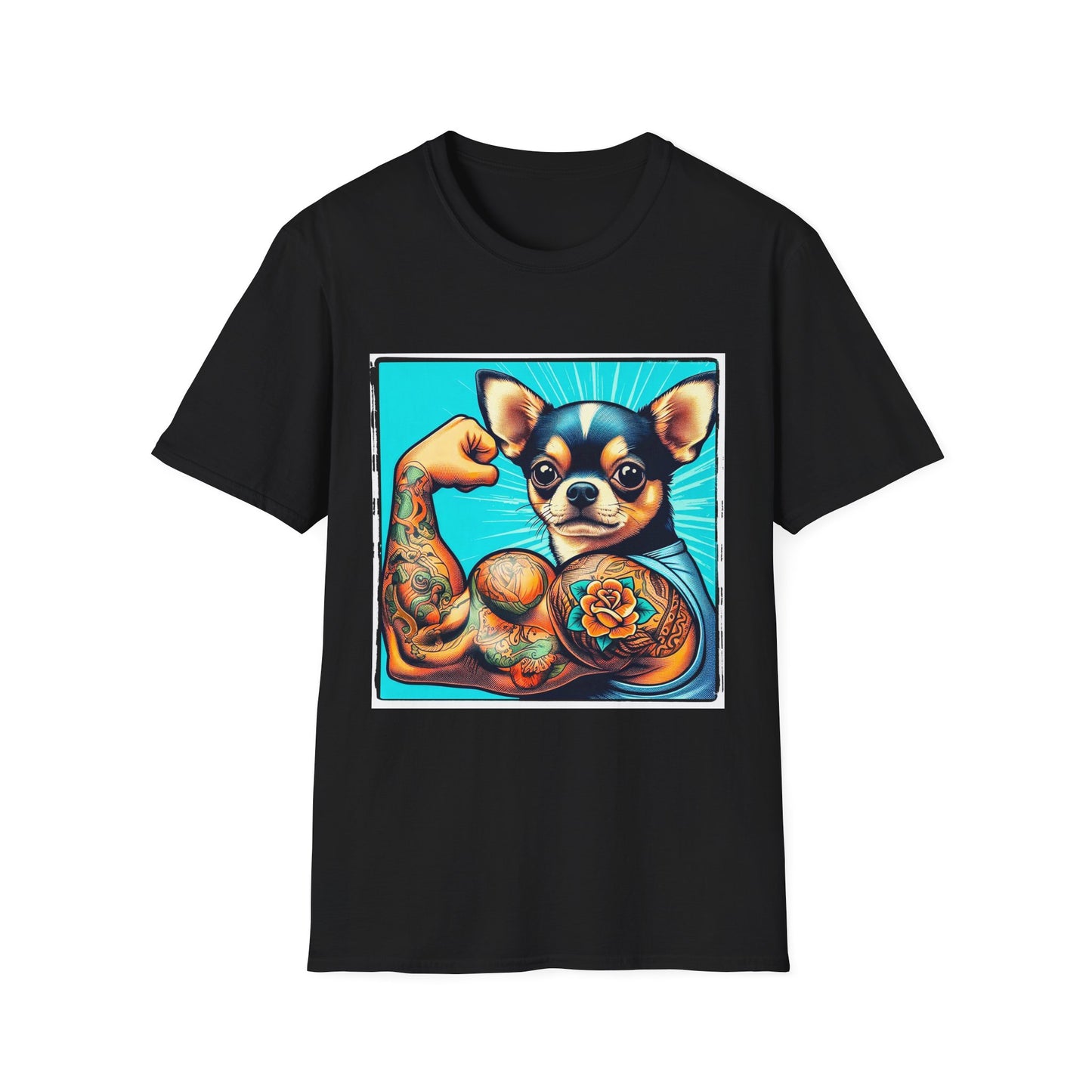 Chihuahua gym rat t shirt T-Shirt Printify XS Black