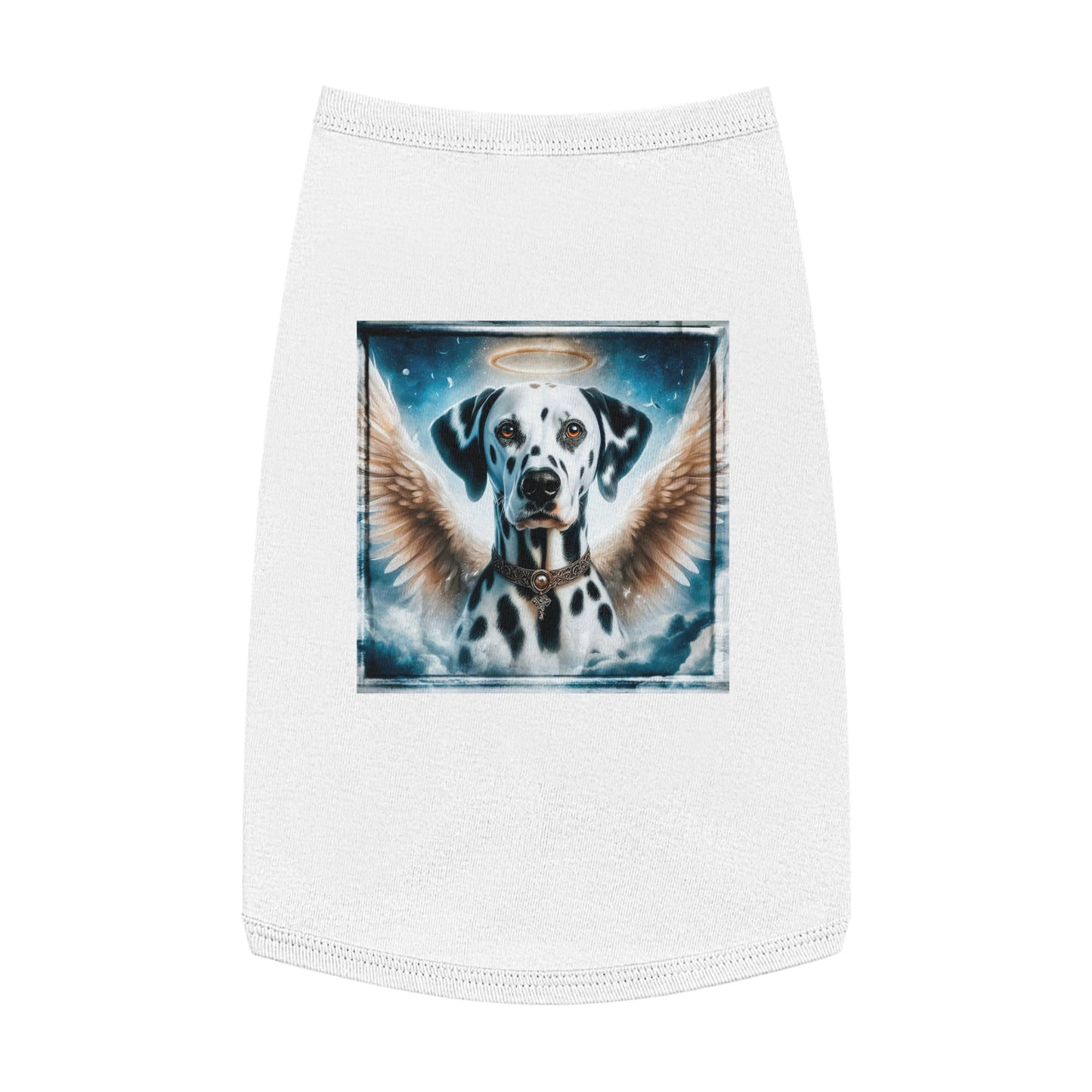 Pet Tank Top Dalmatian white angel t shirt Pets Printify L White