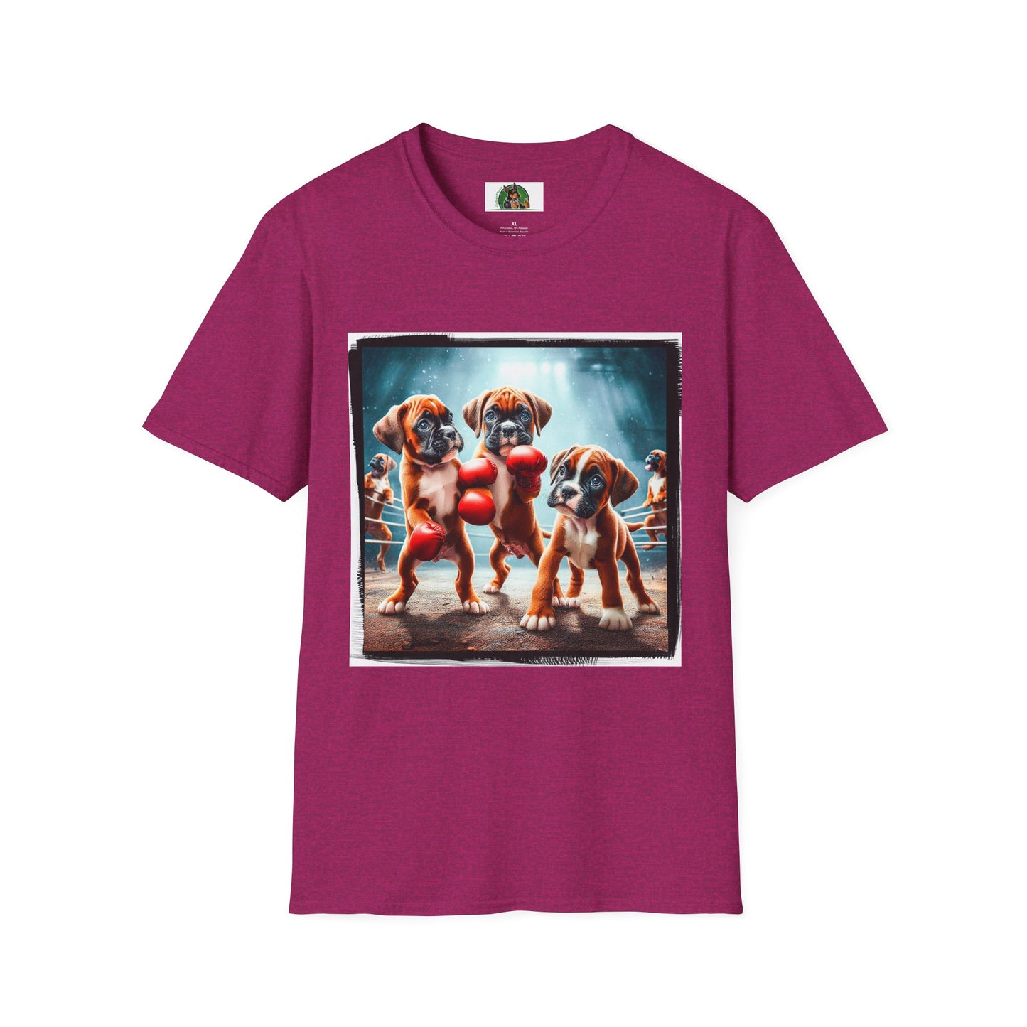 Boxer Puppies In Boxing Ring Shirt T-Shirt Printify S Antique Heliconia