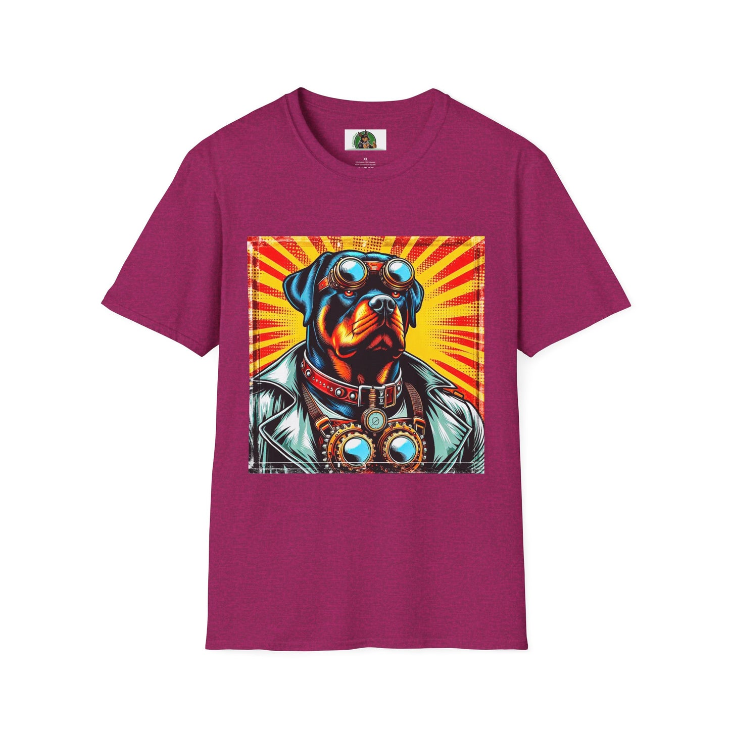 Rottweiler tough steam punk T-Shirt Printify S Antique Heliconia