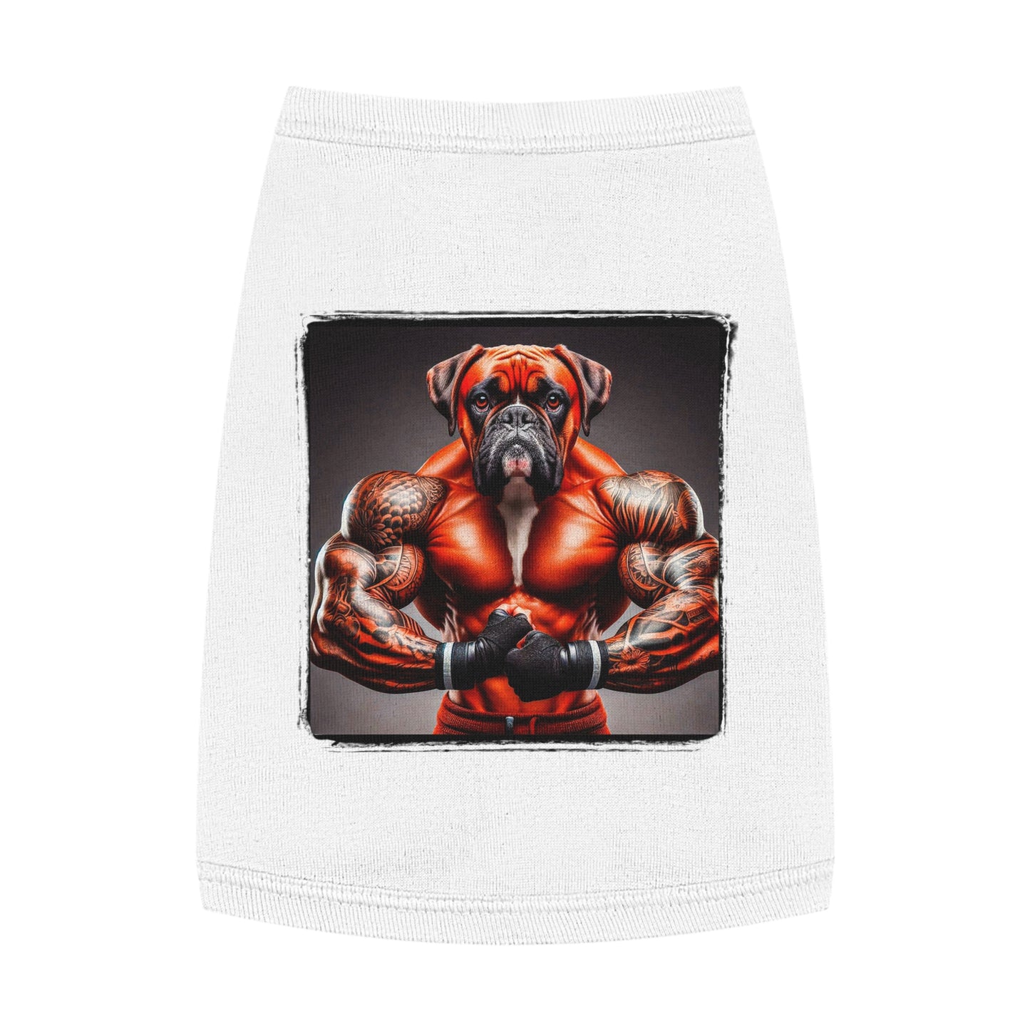 Pet Tank Top Boxer Pets Printify M White