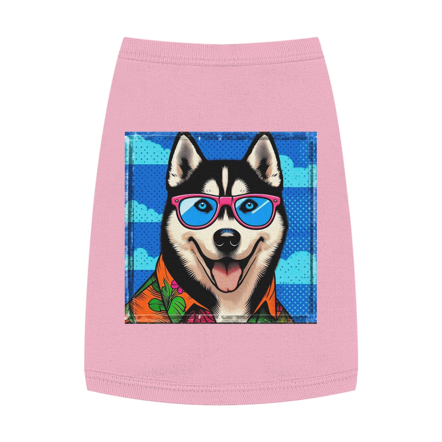 Pet Tank Top Husky cool guy Pets Printify M Pink