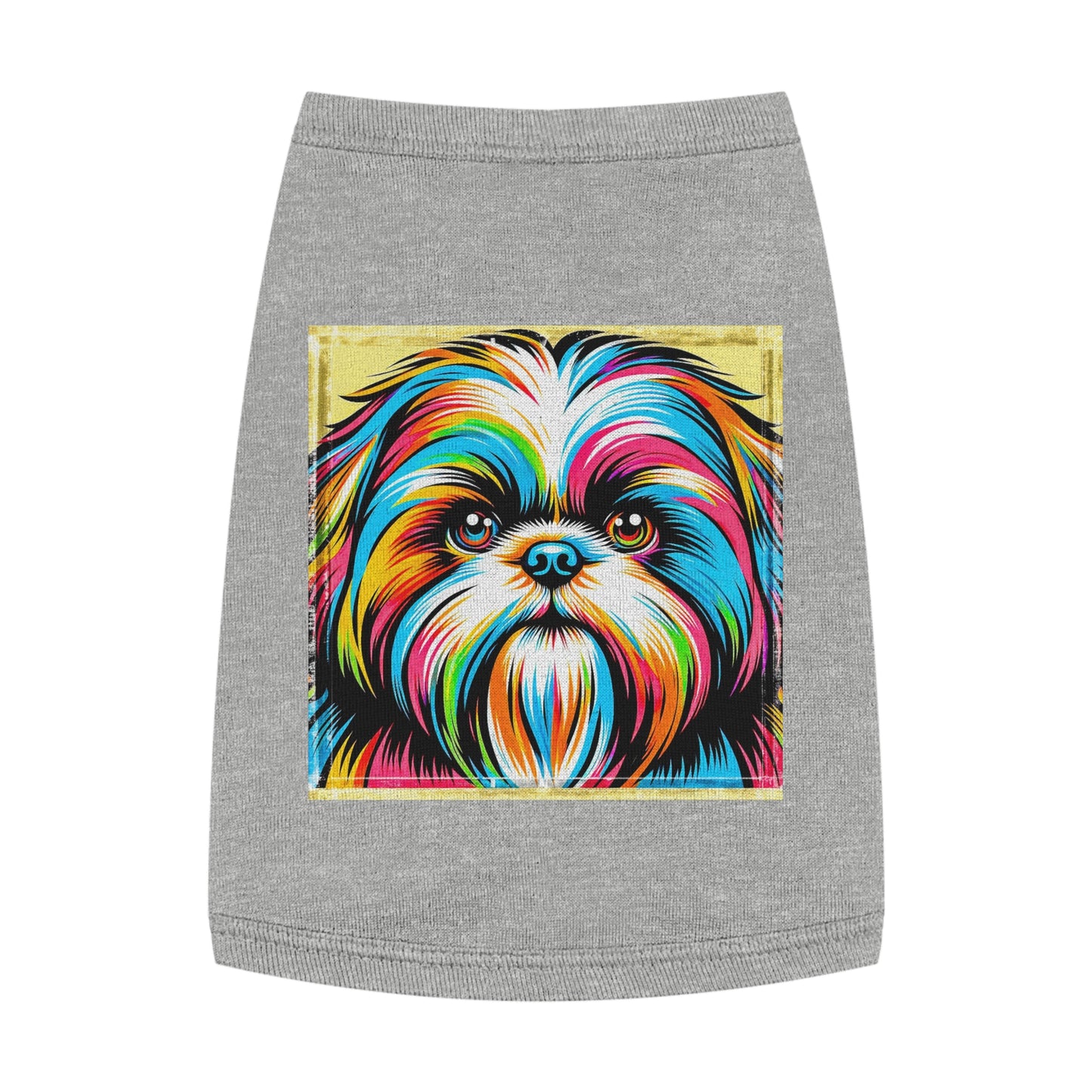 Pet Tank Top Shih Tzu colorful puppy Pets Printify M Heather