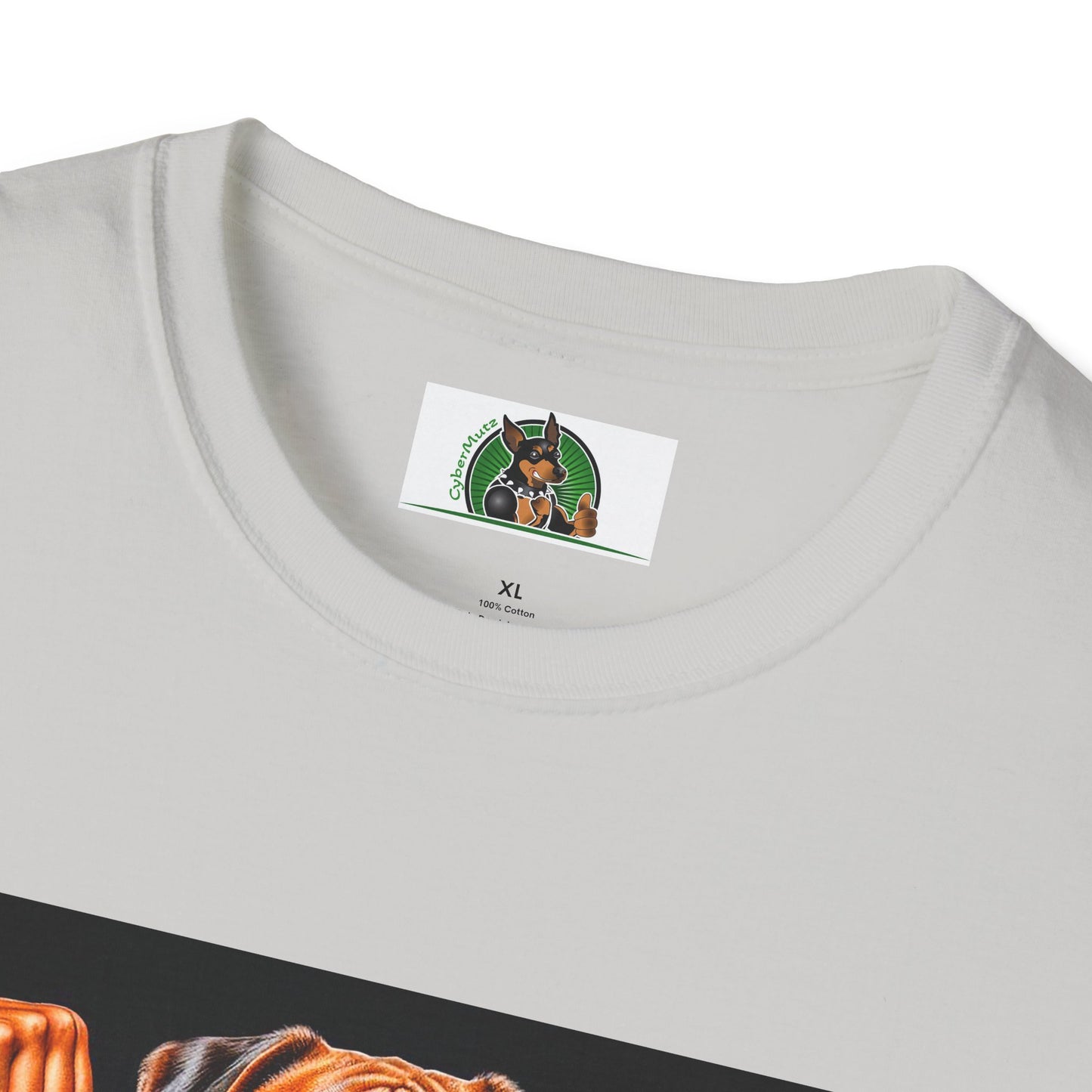 Boxer Muscle Dog Wearing Tie TShirt T-Shirt Printify