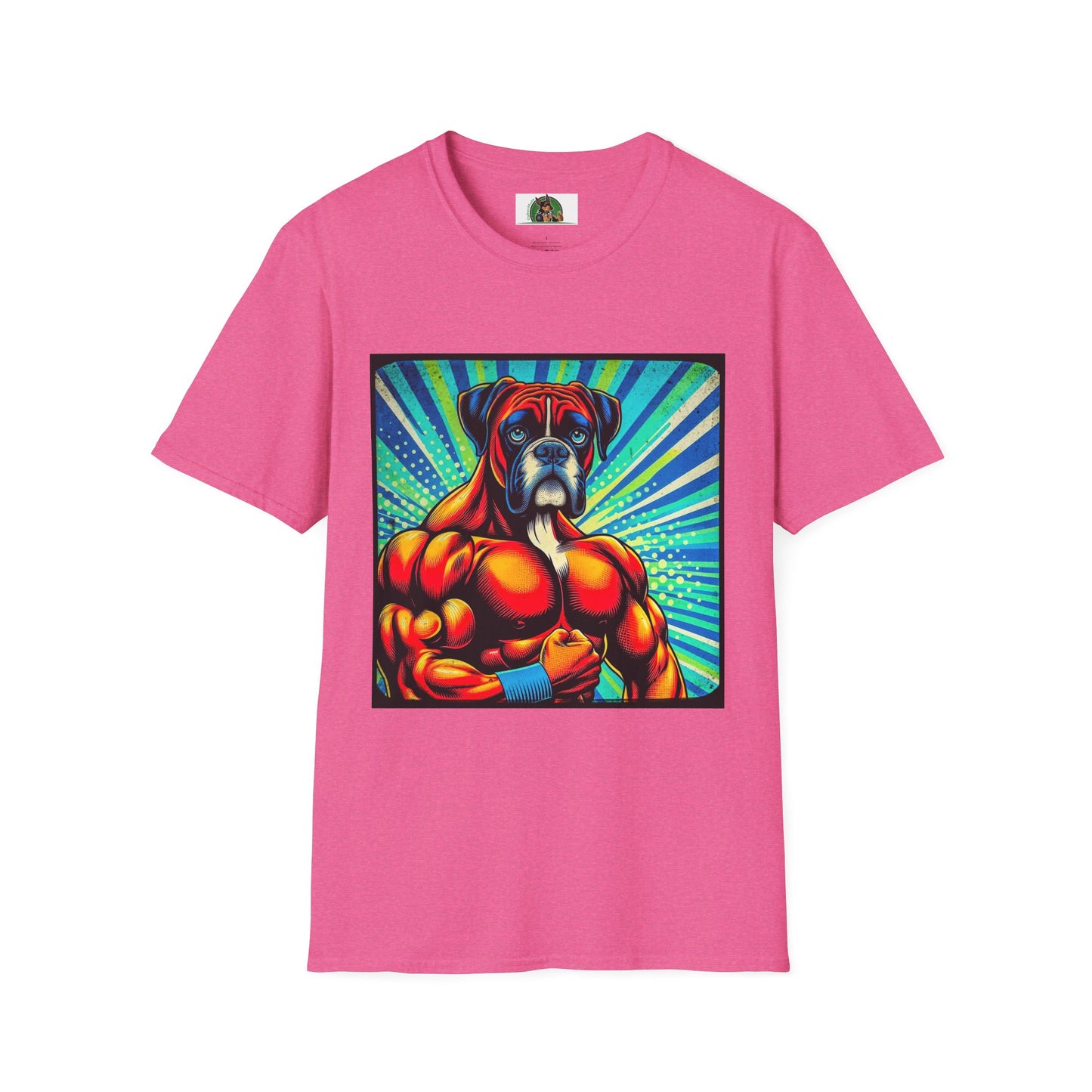 Boxer Muscle Dog T-Shirt Printify S Heather Heliconia