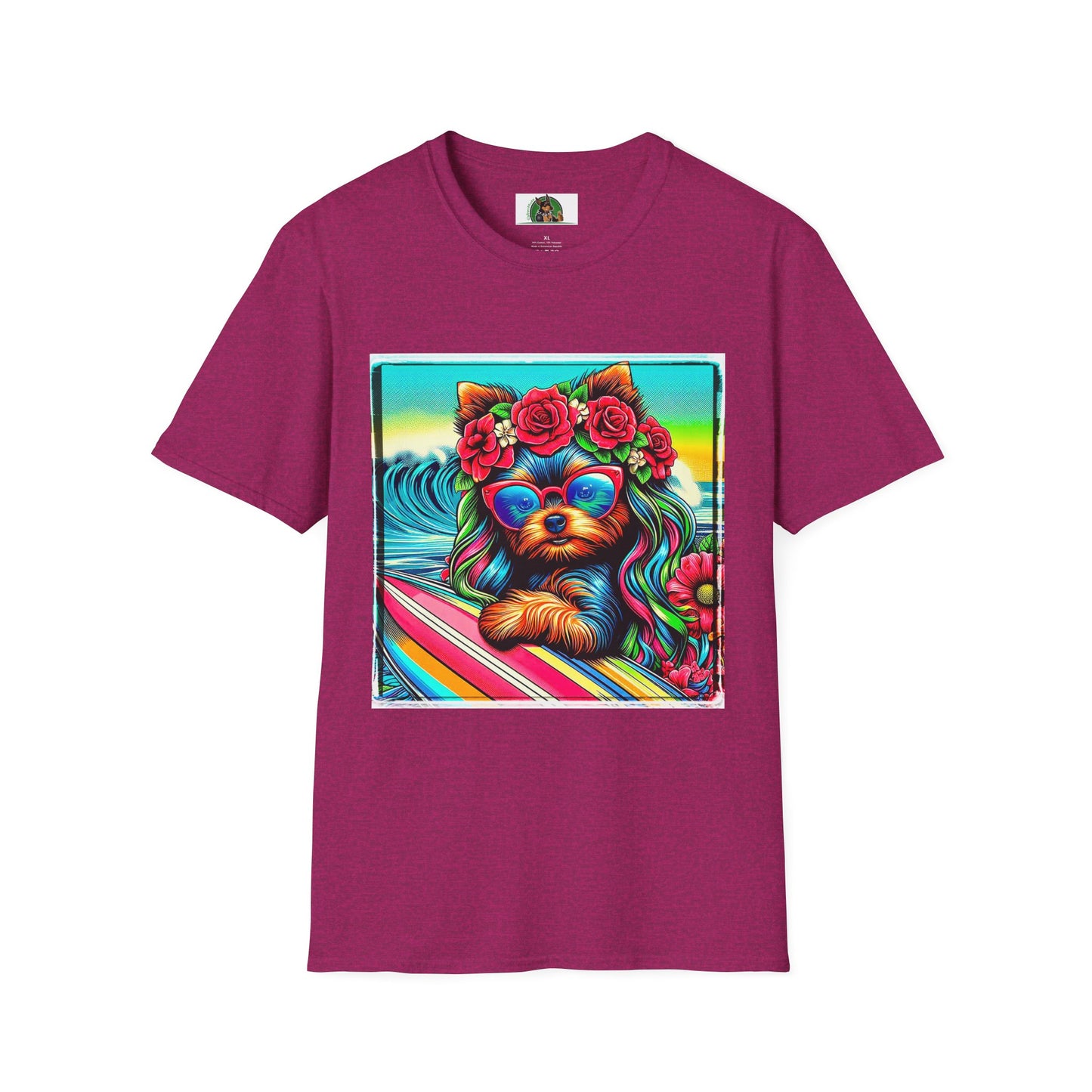Yorkie flower girl shirt T-Shirt Printify S Antique Heliconia