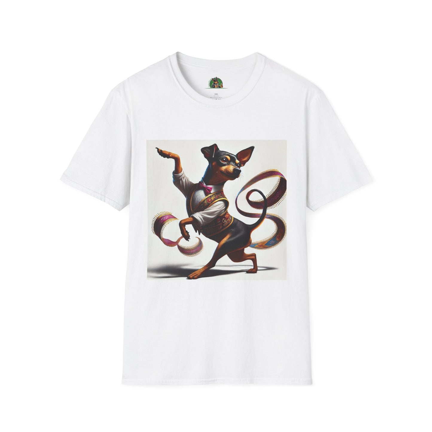 Dancing Min Pin T-Shirt T-Shirt Printify XS White