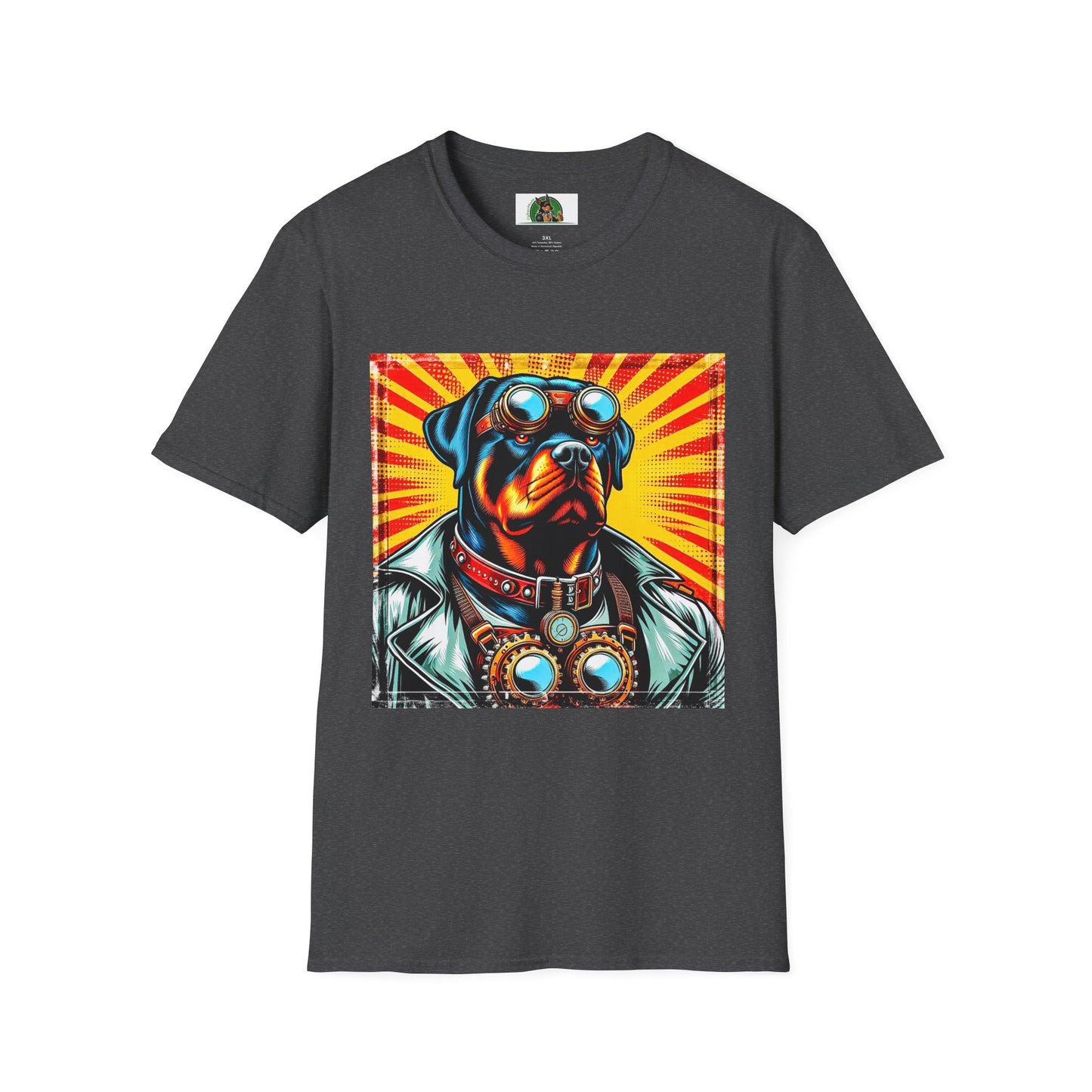 Rottweiler tough steam punk T-Shirt Printify XS Dark Heather