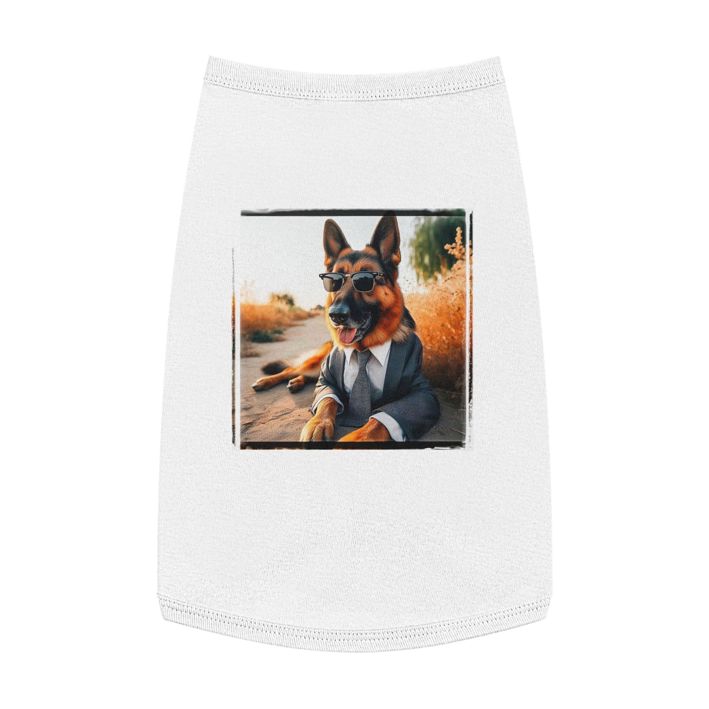 German Shepherd beach babe shirt Pets Printify L White