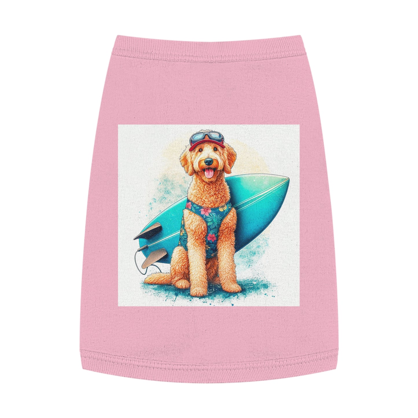 Pet Tank Golden Doodle beach fun t shirt Pets Printify M Pink