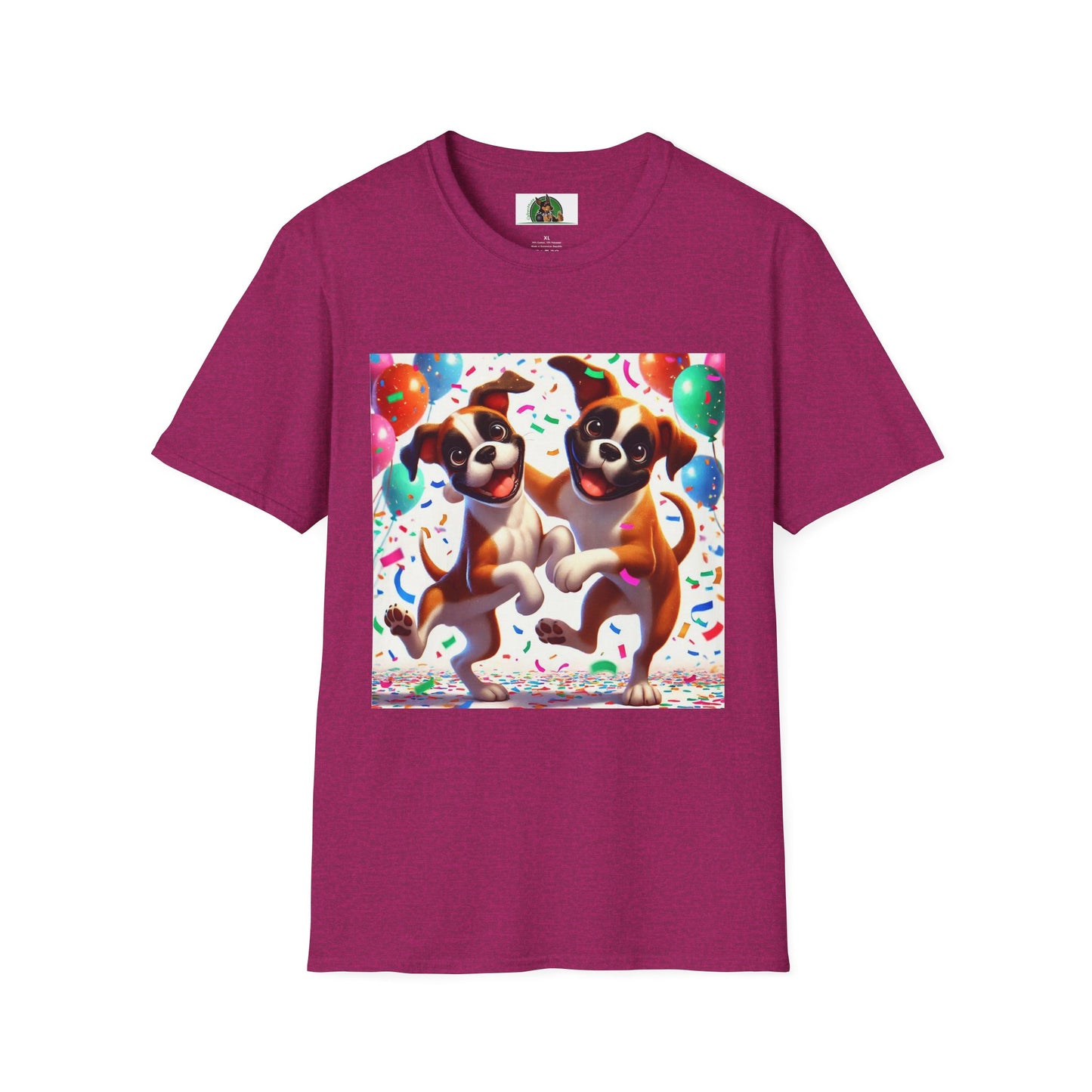 Boxer Dancing Dog T-Shirt - Fun and Playful Unisex Tee T-Shirt Printify S Antique Heliconia