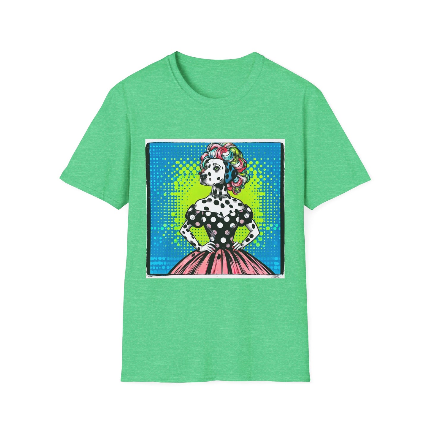 Dalmatian roaring 50s t shirt T-Shirt Printify S Heather Irish Green