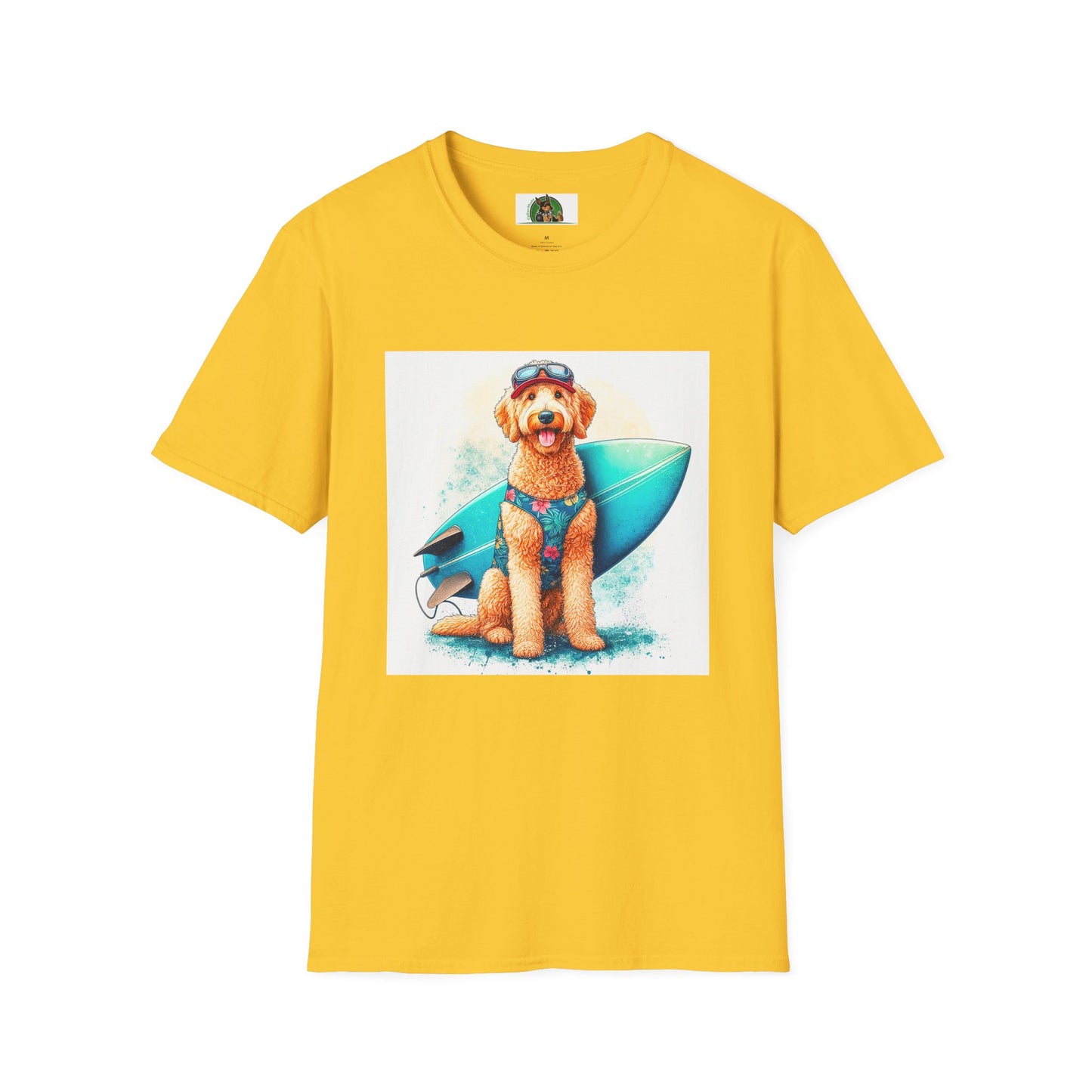 Golden Doodle surfer dude t shirt T-Shirt Printify S Daisy