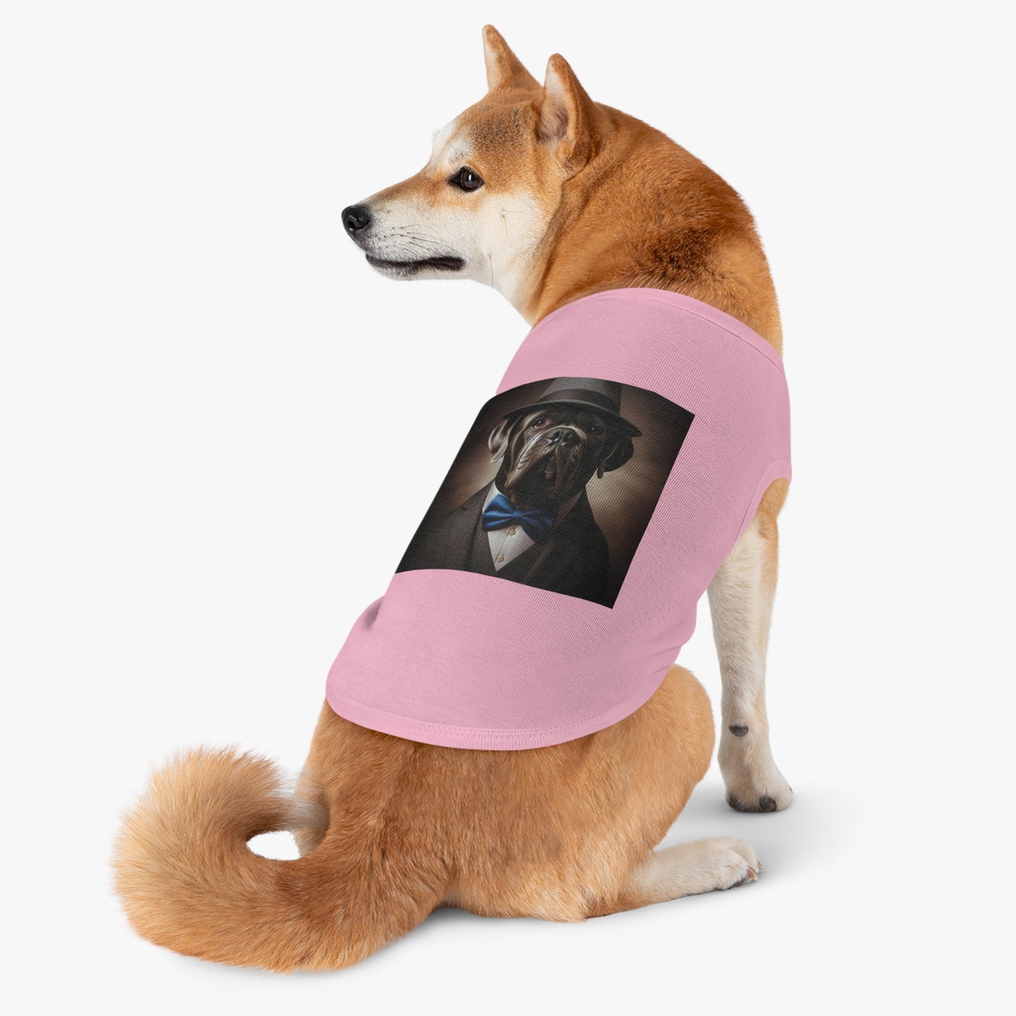 Pet Tank Top Cane Corso Suit And Fedora Hat Pets Printify