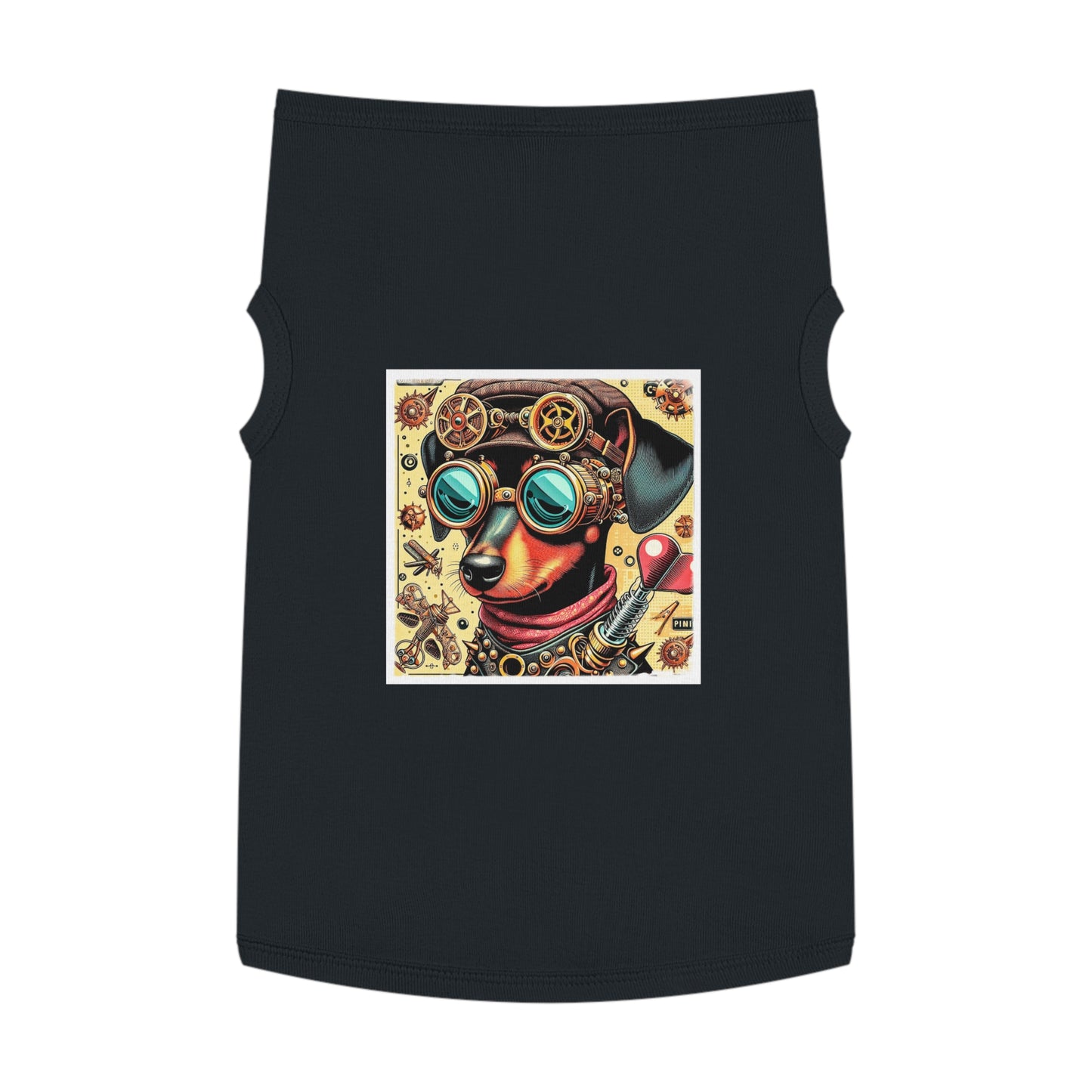 - Min Pin Tank Tops Steam punk puppy Pets Printify XL Black