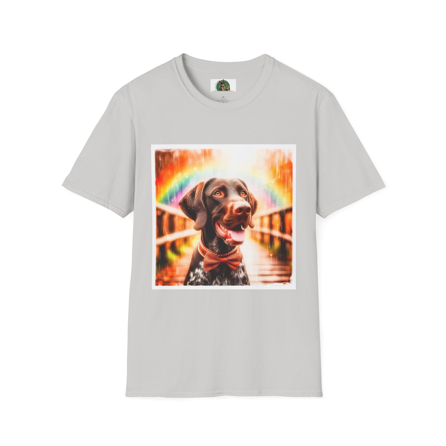 German Shorthaired Pointer rainy day t shirt T-Shirt Printify S Ice Grey