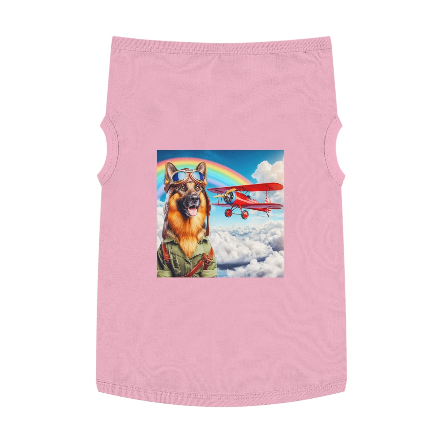German Shepherd airplane pilot shirt Pets Printify XL Pink