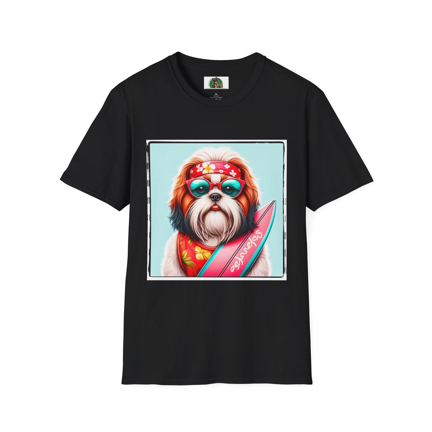 Shih Tzu surfer shirt T-Shirt Printify XS Black