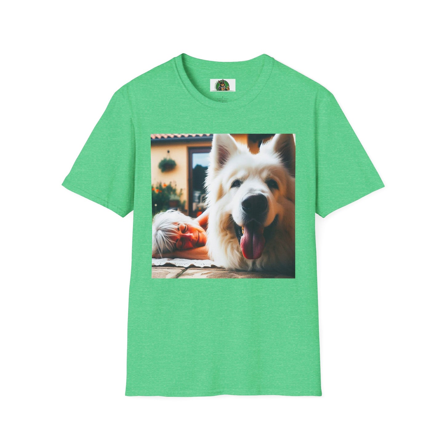 German Shepherd pretty fluffy boy shirt T-Shirt Printify Heather Irish Green S
