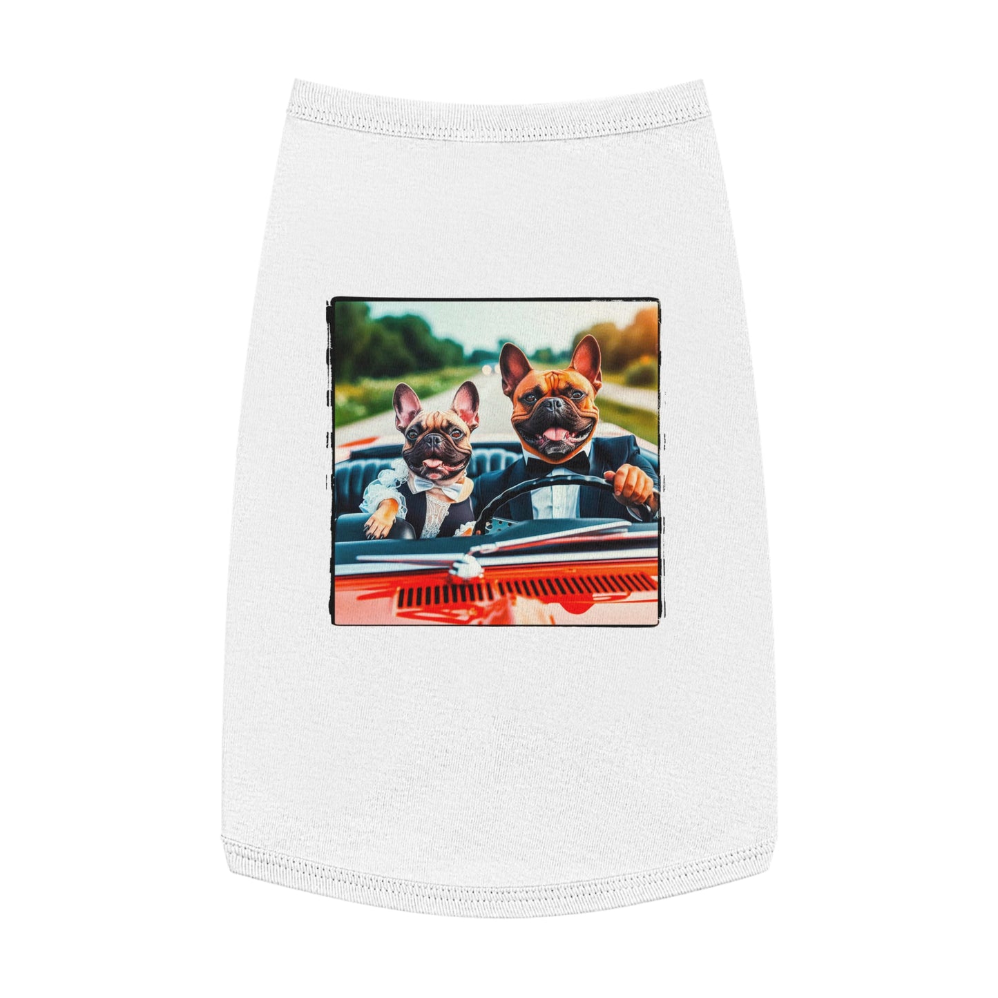 Wacky Pet Tank Top French Bulldog happy groomsmen t shirt Pets Printify L White