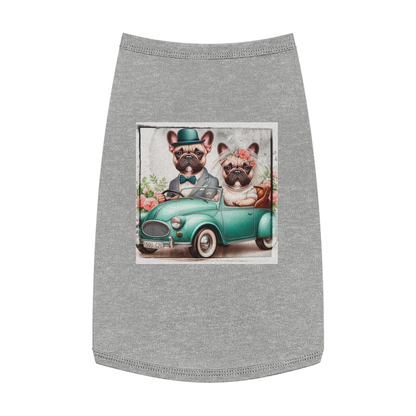 Wacky Pet Tank Top French Bulldog wedding day t shirt Pets Printify L Heather