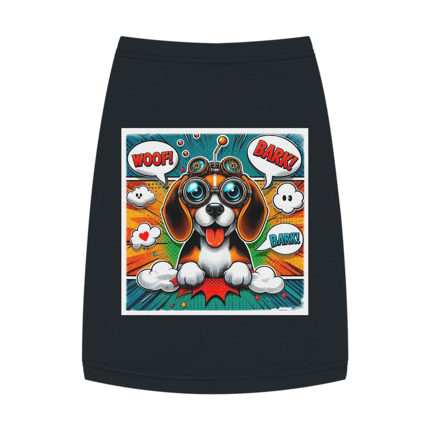 Pet Tank Top Wacky Beagle Steampunk Cartoon Dog Pets Printify M Black