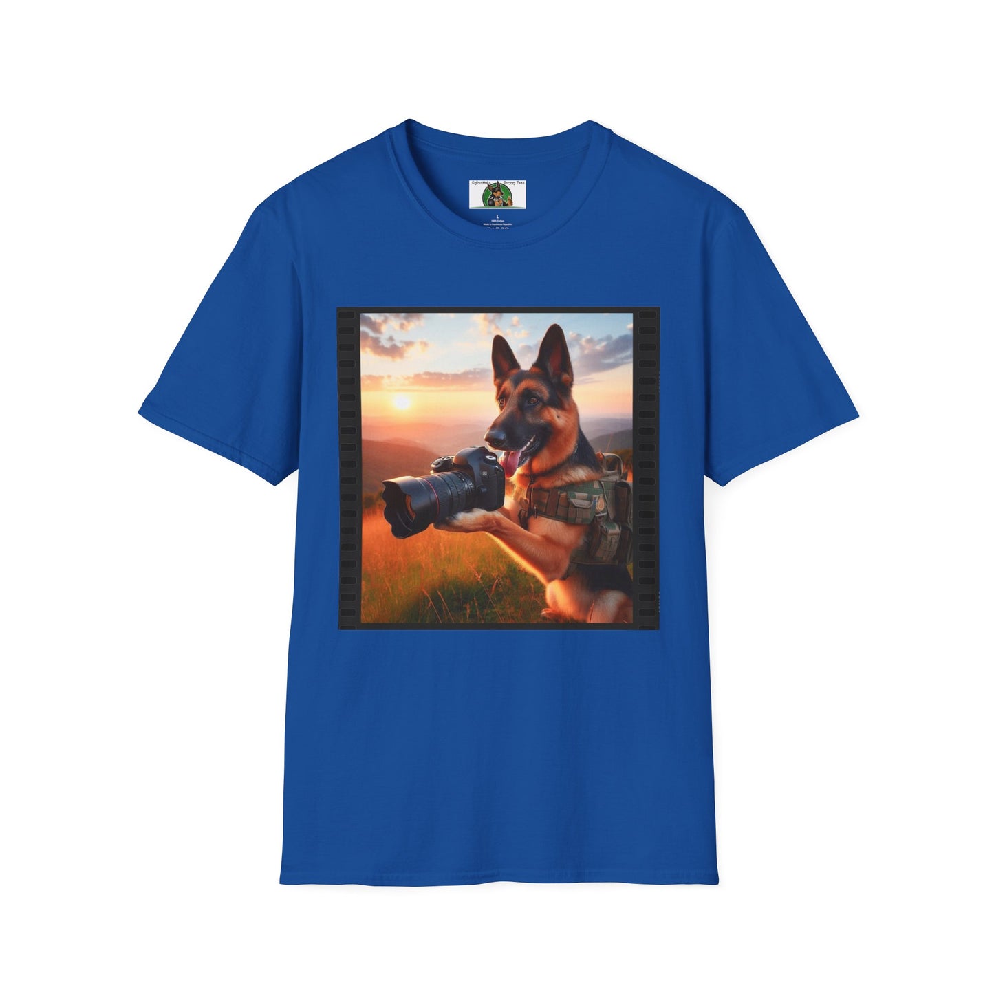 German Shepherd Dog Photographer Unisex Softstyle T-Shirt T-Shirt Printify S Royal