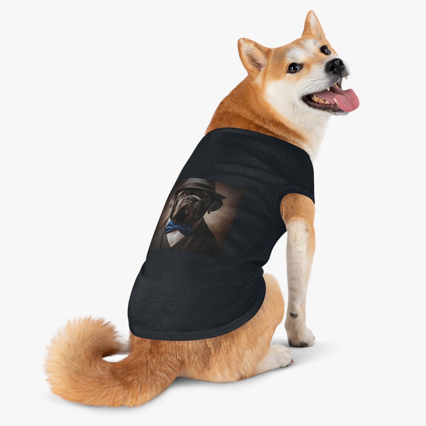 Pet Tank Top Cane Corso Suit And Fedora Hat Pets Printify