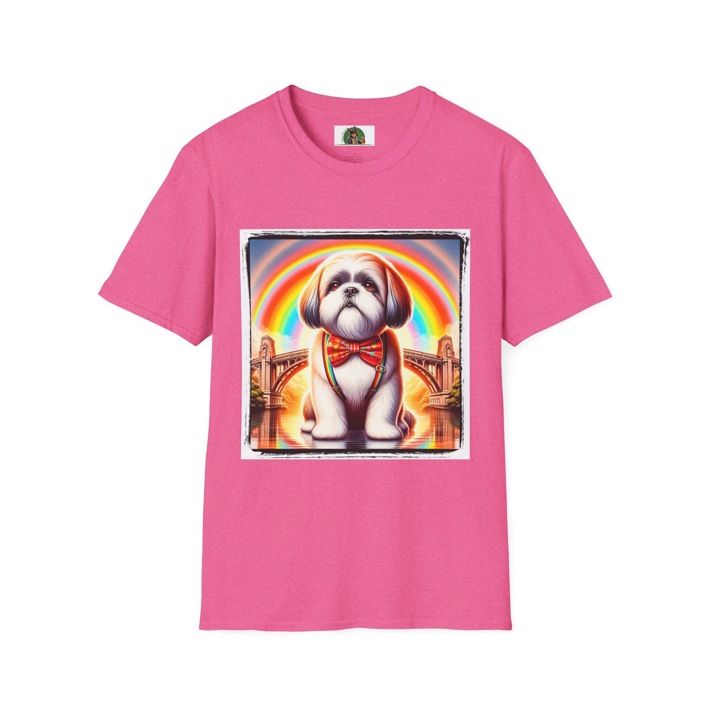 Shih Tzu rainbow shirt. T-Shirt Printify S Heather Heliconia