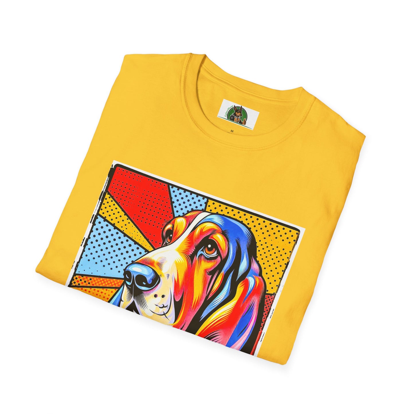 Basset Hound Profile Pop Art Pic T-Shirt Printify